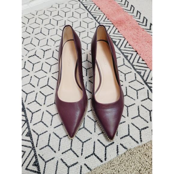 COACH WILLA PUMP IN BURGUNDY PURPLE & GOLD, SZ 8 - Picture 4 of 16